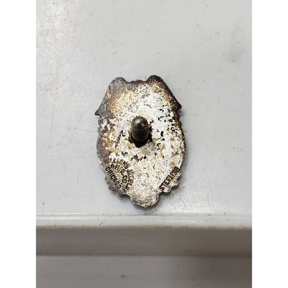 Texas Fire Department Years Service Pin Screw-On Button Sterling Silver Vintage - Picture 7 of 7